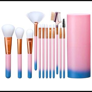 12 PC Makeup Brush Set with Travel Case